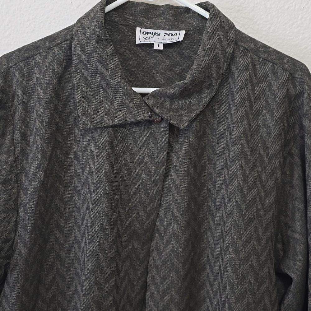 OPUS 204 SEATTLE VINTAGE LAGENLOOK Women's WOOL Chevron Coat L - Picture 2 of 8